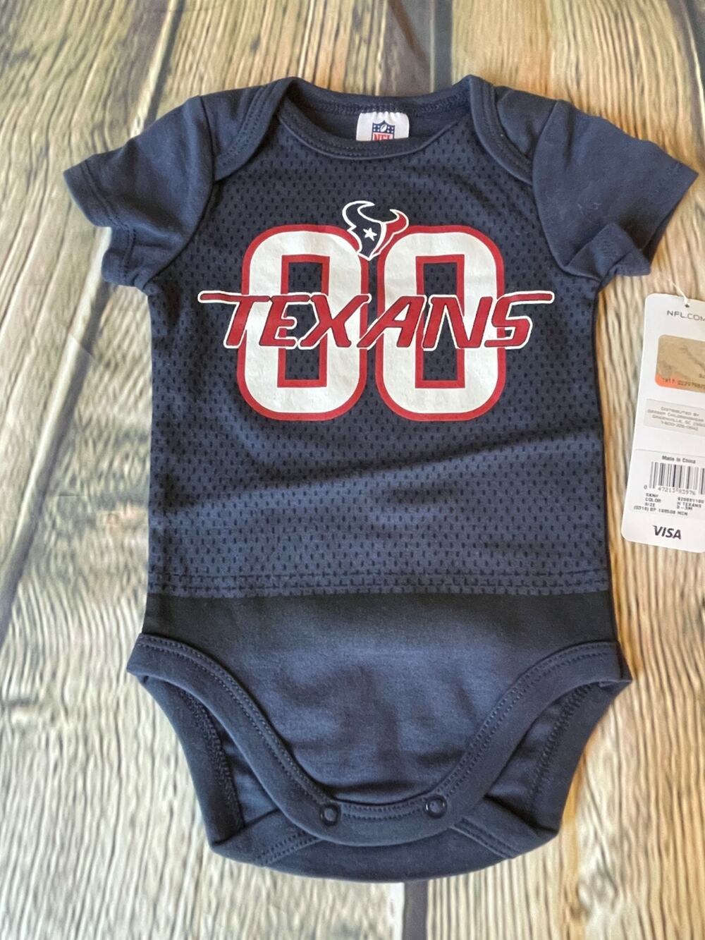 Newborn Infant Houston Texans Navy Bodysuit NWT size 0-3 months